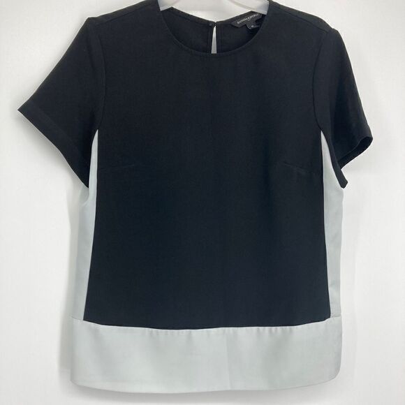 Banana Republic Black/White Colorblock Top Size M - Picture 1 of 4